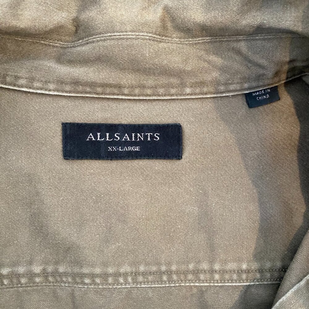 AllSaints Men Spotter Slim Fit Overshirt / Green / XXL (Runs Short) - Picture 3 of 8